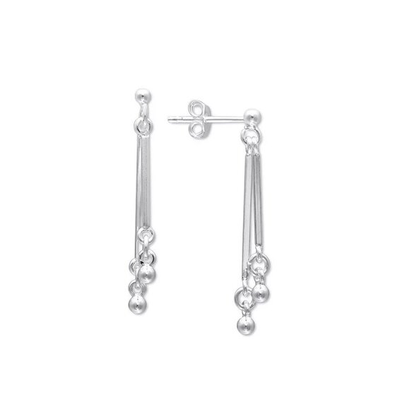 Giani Bernini Double Stick & Ball‎ Drop Earrings in Sterling Silver - Picture 1 of 4